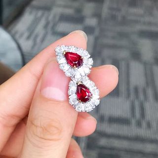 水滴型18 k金鑽石耳環訂造｜培育寶石耳環｜實驗室培育祖母寶石托 濠師傅珠寶設計改造｜尖沙咀店｜WTS 62769039 本土工藝｜自設工廠64227393364354110