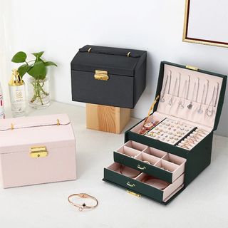 1PC, lock arch three-layer jewelry box, suitable for all kinds of jewelry storage64223364593283110