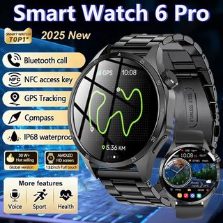 2025 New Men GPS Smart Watch 360 * 360 AMOLED Screen Bluetooth Call NFC Heart Rate Monitoring IP68 Waterproof SmartWatch for Men64223364820227110