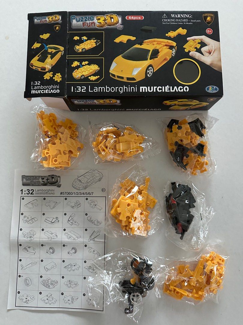 3D puzzle Lamborghini Murciélago (Category: Vehicle & Diecast Models) located in Manila. Submitted by monica515 (Listing ID 1399348958, Image 3). Description: The puzzle is a plastic model kit where the pieces snap together to form a three-dimensional replica of the car. .