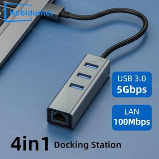 4-in-1 USB 3.0 Type C HUB Docking Station 3 Ports USB3.0 HUB USB to Rj45 Gigabit Ethernet Adapter for Windows MacOS Laptop PC64226228780545110