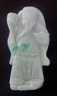 Approximately 5.6cm Wide x 11cm High Authentic Burmese Natural Jade God of Wealth Ornament64223364614915110