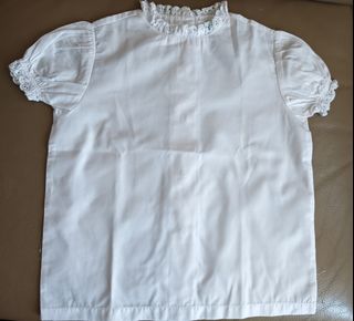 香兒合唱團白色蕾絲領短袖上衣64222833777410110