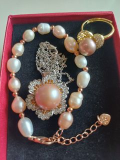 有瑕疵銀鑲淡水珍珠頸鏈/戒指/手鏈64223507088771110