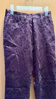 đŻđ” Purple Corduroy Embossed Pattern Wide-Leg Pants64227739914627110