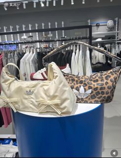 🌟Official Website Authorized Seller🌟 Adidas Originals Leopard Print Bag, Bow Baguette Bag Underarm Bag64228236497665110