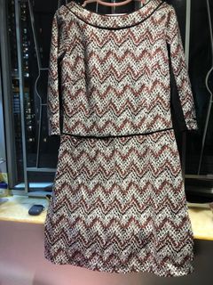 復古花紋長袖連衣裙64228595306370110