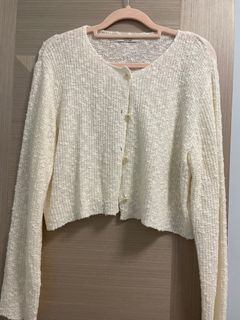 白色針織短版外套64228595785219110