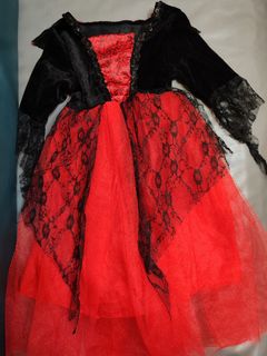 萬聖節紅色黑色蕾絲洋裝64229976651266110