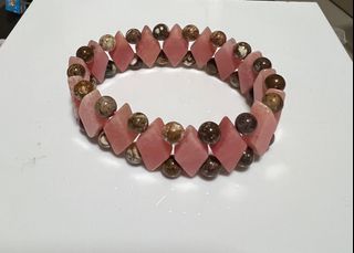 粉奧寶粉色菱形水晶手鏈64230840738306110