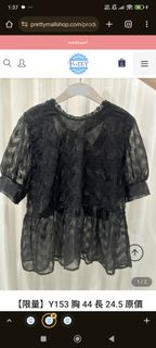 黑色蕾絲短袖上衣64231357254401110