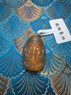 緬甸琥珀精緻雕工象神吊墜64231700200451110