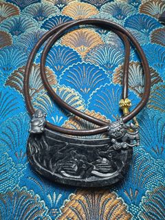 翡翠烏雞喜鵲復古皮頸繩64232046280195110