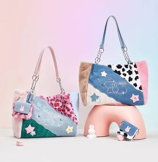 (免費郵寄) 2025冬新款 Miffy米菲 毛毛大容量拼接袋 女裝Y2K托特款 手挽斜孭兩用 上學通勤必備64225405826178110