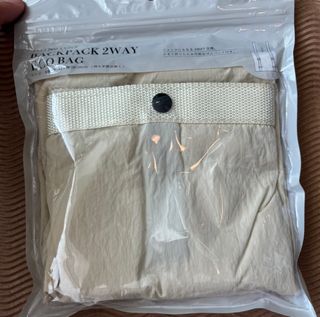 日本購入  3coins 2 way bag  黑色輕便袋，可作背囊  超輕身  $7064220932358659110