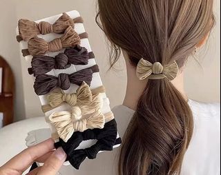 蝴蝶結🎀扎馬尾扎頭髪彈力橡筋髪圈髪飾  $40/20條、$65/40條、$130/100條64224723318530110