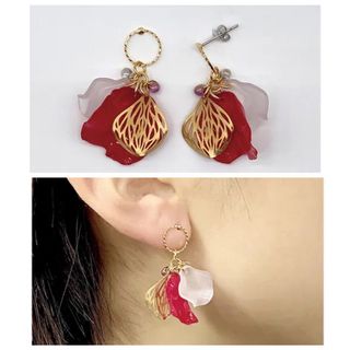 日本直送🇯🇵 日本製花鳥玫瑰圓圈耳環64227740569345110