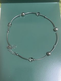 Silver Beaded Necklace (Bridge Two Circles Can Be Changed to Bracelet)64228236796673110