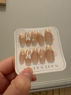 美甲貼片 蝴蝶結珍珠64228597497473110