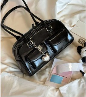Korean proxy purchase autumn and winter black handbag bowling bag Liang bag in stock (with pendant included)64232045985153110
