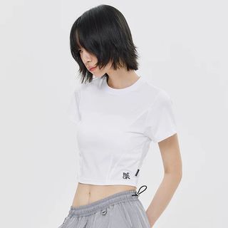 Korean 🇰🇷 Romantic crown RMTCRW Crew white crop top64228975345922110