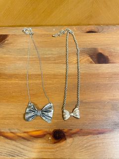 蝴蝶結頸鏈 / Silver Bow Pendant Necklace64226814619011110