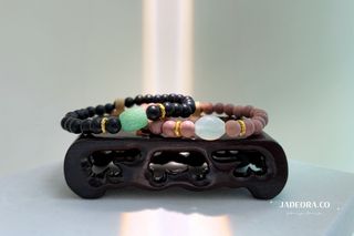 木珠手串系列 翡翠A玉土沉香血柏木鍍金手串手鏈264229340268419110