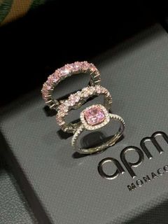 楊紫同款 APM Monaco 粉色鑽石麥穗玫瑰密鑲戒指｜專櫃正品｜全新附證｜支持驗貨64227219760642110