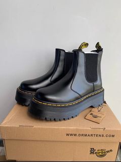 Free SF Shipping 🌟Dr. Martens Dr. Martens 2976 Series Open Side Pearl Chukka Platform Chelsea Boots with Motorcycle Stitching, Full Top Grain Cowhide, Imported Rubber Sole64224000385153110