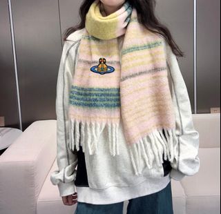 經典大土星馬海毛圍巾 vivienne westwood西太后土星 英國時裝設計_YCfg64229341056513110