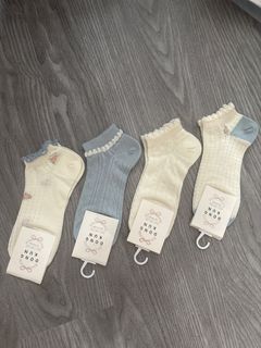 藍白女裝薄花邊短襪  women cute summer socks64224129209345110