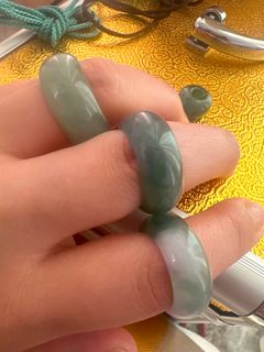 天然緬甸A貨翡翠戒指三件套64222193666051110