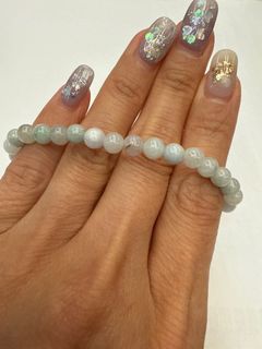 Natural Burmese Jadeite A Jade 5+mm Ice Mixed Color Round Bead Bracelet64224722988163110