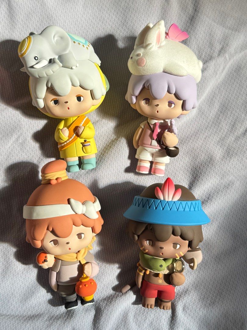 Aggie Adventure Series Blind Box (Confirmed Designs) (Category: Designer & Blind Box Toys) located in Manila. Submitted by shopcutecollectibles (Listing ID 1399287732, Image 3). Description: Complete with box and included accessories Ratios Elephant 1:2 Bunny 1:2 Take all for 2,500 php.