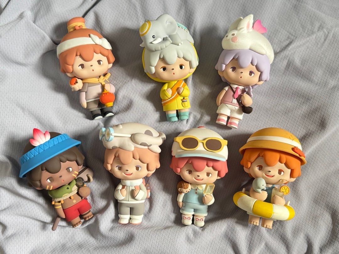 Aggie Adventure Series Blind Box (Confirmed Designs) (Category: Designer & Blind Box Toys) located in Manila. Submitted by shopcutecollectibles (Listing ID 1399287732, Image 1). Description: Complete with box and included accessories Ratios Elephant 1:2 Bunny 1:2 Take all for 2,500 php.