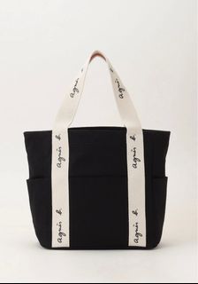 Agnes b tote bag 黑色 帆布袋 手挽袋 可上膊64224722807811110