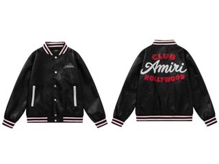 AMIRI美潮新款刺繡字母Logo休閒寬鬆棒球服夾克外套 男女同款64225600901122110