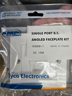 AMP British Angled Faceplate (with Dust Cover) Angled Faceplate, Shuttered, 1-Port64224280323585110