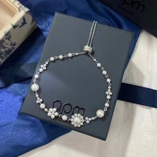 💎品質保障💎APM 珍珠花朵手鍊銀手飾閨蜜禮物 ins 小眾設計感新款64221337243011110