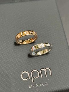 全新未拆APM Monaco 摩斯密碼情侶對戒 玫瑰金戒指 個性幾何設計 附專櫃包裝64225406057217110