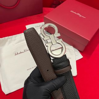 Authentic ferragamo double-sided pebbled belt64225601294979110