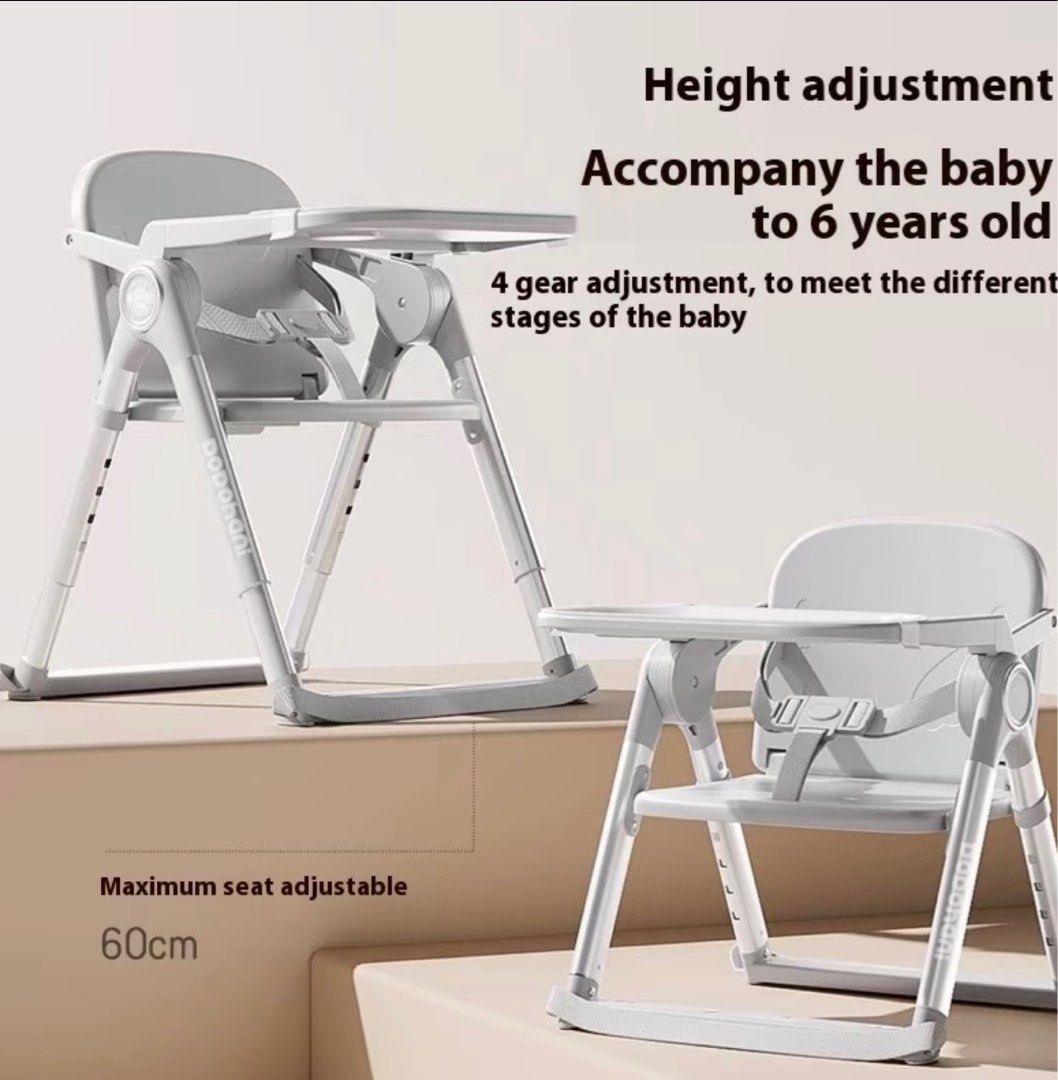 Baby Foldable Dining Chair (Category: Kids Tables & Chairs) located in Marikina City. Submitted by crstnsln (Listing ID 1399328508, Image 3). Description: Bought in mall around 5k Used twice lang ni baby Rfs; ayaw na nya gamitin Super ganda ng quality. Space friendly and you can bring this anywhere! - Lightweight (1.8KG) and foldable Dopohani high chair. - One-click folding for easy storage and travel. - Height adjustable with 4 gears, suitable f