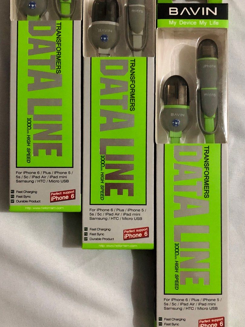 Bavin Charging Cable (Apple Lightning Charger/Micro USB) (Category: Chargers & Cables) located in Manila. Submitted by shelovedd_ (Listing ID 1399416087, Image 2). Description: Bavin Charging Cable 2-in-1 (Apple Lightning Charger/Micro USB) • Compatible to iPhone 5-14 Series • 150 each 📍 Meetup: Pasig PLDT Rotonda / Pasig Jollibee Rotonda 🚚 Lalamove (buyer should shoulder the delivery fee) .