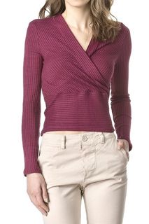 Bershka wrap front ribbed sweater 紫紅色v領交叉領長袖 tshirt 法式上衣 long sleeves 女裝 women top dress pants tee 斯文衫 毛衣 冷衫 sweater 休閒衫 針織衫 jumper hoodie sweater cardigan 秋冬 autumn outfit64228975250435110