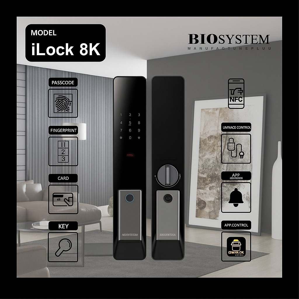 BioSystem iLock 8K Smart Door Lock, Furniture & Home Living, Security ...