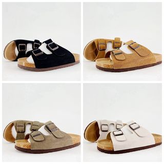 Birkenstock 反絨皮 雙扣涼鞋 拖鞋 男女裝36-4464223196956547110