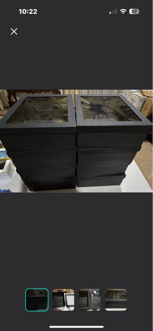 Handcrafted hardbox with window (Category: Storage Boxes & Baskets) located in Quezon City. Submitted by tinylee60 (Listing ID 1399444680, Image 2). Description: - Black storage box with clear lid - Square shape - Sturdy material - Clear window for easy content viewing - Multiple boxes available - Perfect for organizing and protecting items.