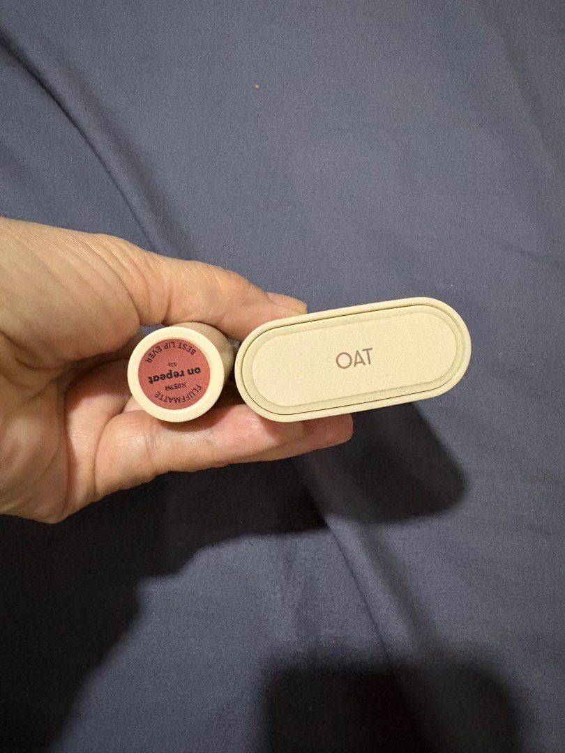 blk Cosmetics Tinted Sunscreen Stick & Lipstick (Category: Makeup) located in Quezon City. Submitted by brandedthingsforless (Listing ID 1399390270, Image 2). Description: - blk Cosmetics Tinted Sunscreen Stick SPF 50: Shade : oat - Matte finish - Sweat and water resistant - blk Cosmetics Fluffmatte Lipstick in "On Repeat": - Nude-brown shade - Both items are swiped once and in original packaging. - sf to be shouldered by buyer.
