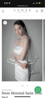 [誠徵]CANAK satin 180cm頭紗(無梳)64227393610241110