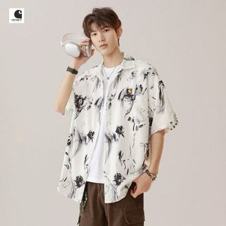 Carhartt 25ss 新款高品質ins重工水洗塗鴉短袖襯衫 Shirts64230338246402110